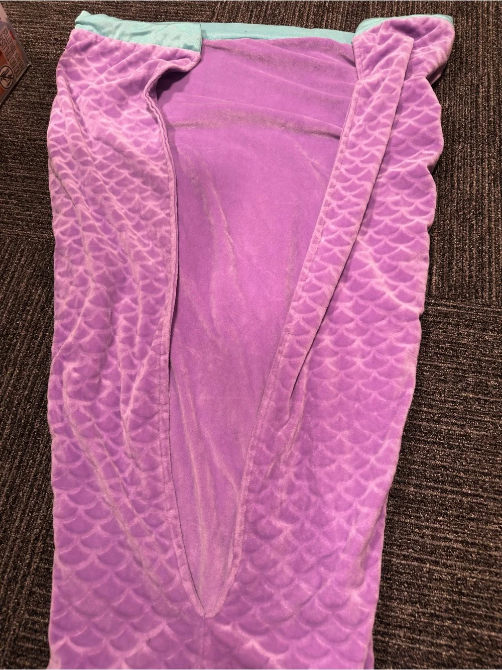 Mermaid Tail Blanket in Pink with Aqua Fin